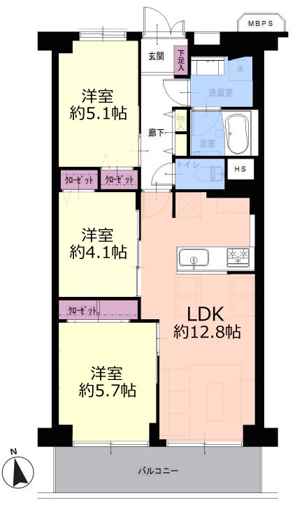 ローズハイツ板橋　５階　間取