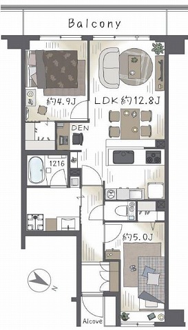 コスモ大山氷川町　間取　4階