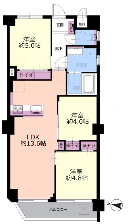 ライオンズマンション上板橋第2　間取　4階