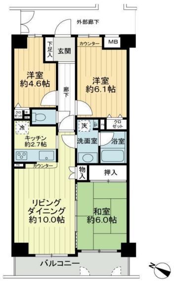 コスモ大山氷川町　1階　間取