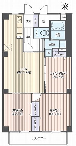 第1上板橋サンライトマンションAH棟　間取　3階