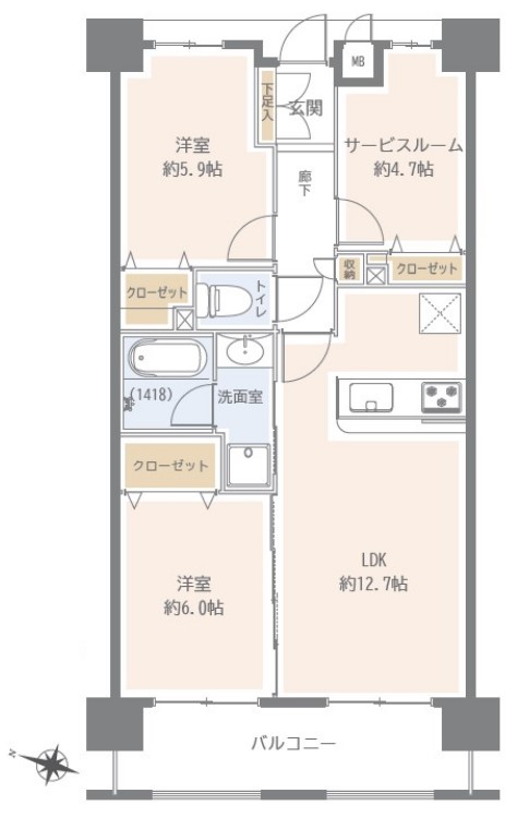 ファミール成増グランデージ　間取　1階